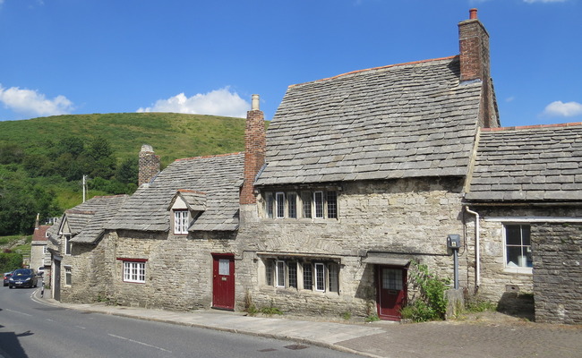 Stone built cottages.