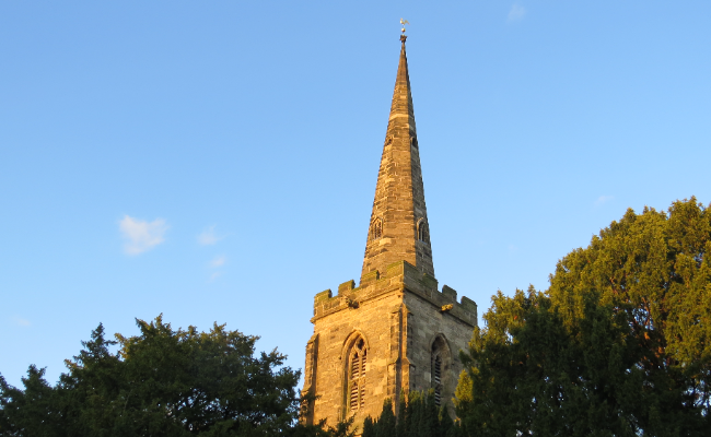 Burbage church spire.