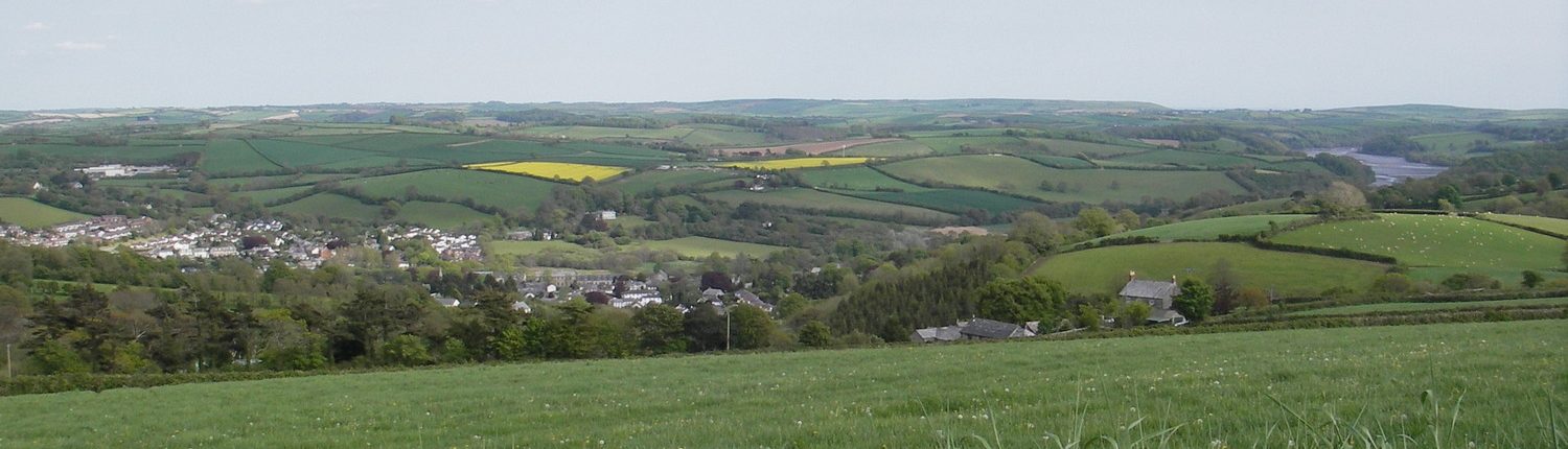 Rolling fields surrounding Lostwithiel