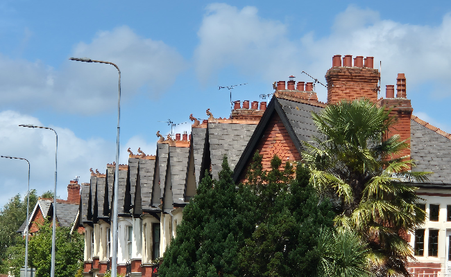 roath-chimney-houses Chimneys of period properties in Roath